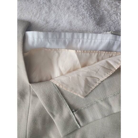 90s Vintage Lined Mini Skirt Short Linen Floral Embroidery Sheer Rayon 14 - Picture 5 of 5